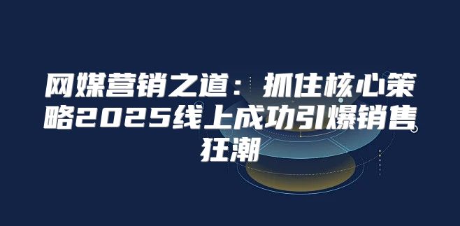 网媒营销之道：抓住核心策略2025线上成功引爆销售狂潮
