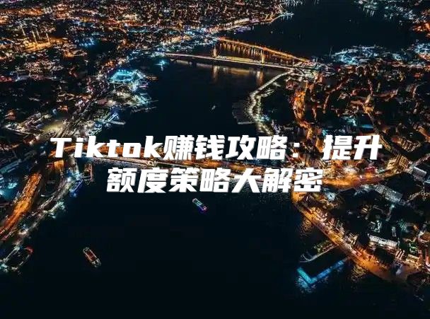 Tiktok赚钱攻略：提升额度策略大解密