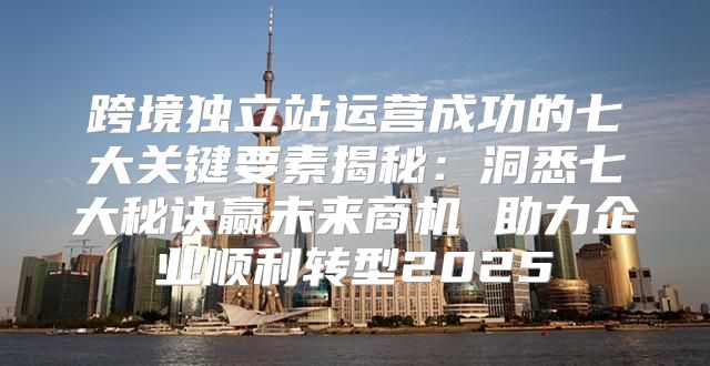 跨境独立站运营成功的七大关键要素揭秘：洞悉七大秘诀赢未来商机 助力企业顺利转型2025