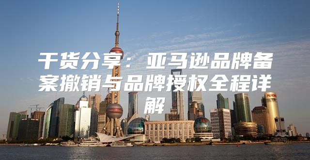 干货分享：亚马逊品牌备案撤销与品牌授权全程详解