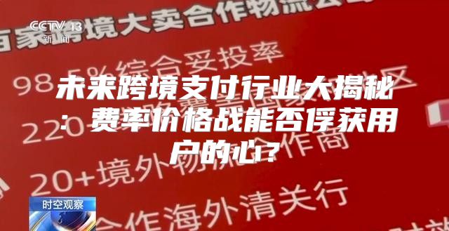 未来跨境支付行业大揭秘：费率价格战能否俘获用户的心？