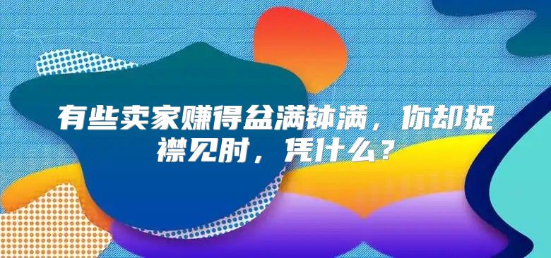 有些卖家赚得盆满钵满，你却捉襟见肘，凭什么？
