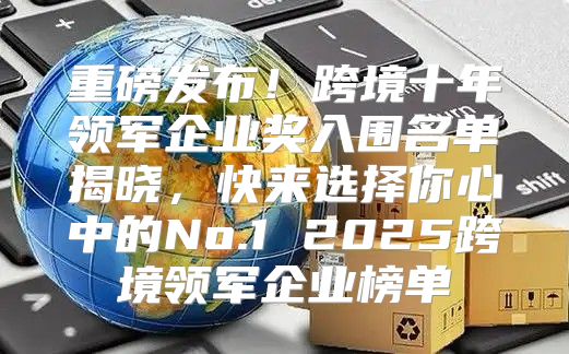 重磅发布！跨境十年领军企业奖入围名单揭晓，快来选择你心中的No.1 2025跨境领军企业榜单