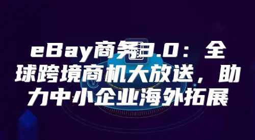 eBay商务3.0：全球跨境商机大放送，助力中小企业海外拓展