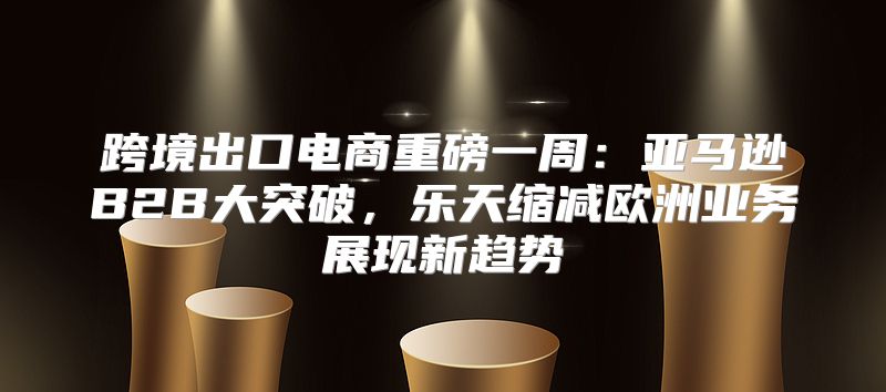 跨境出口电商重磅一周：亚马逊B2B大突破，乐天缩减欧洲业务展现新趋势