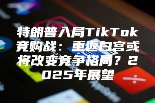 特朗普入局TikTok竞购战：重返白宫或将改变竞争格局？2025年展望