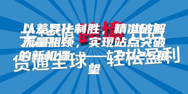 以差异化制胜，精准破解流量瓶颈，实现站点突破的新机遇 —— 2025展望