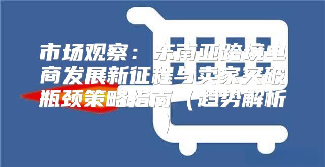 市场观察：东南亚跨境电商发展新征程与卖家突破瓶颈策略指南趋势解析