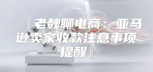 『老魏聊电商：亚马逊卖家收款注意事项提醒』