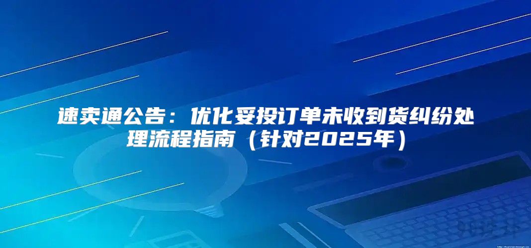 速卖通公告：优化妥投订单未收到货纠纷处理流程指南针对2025年