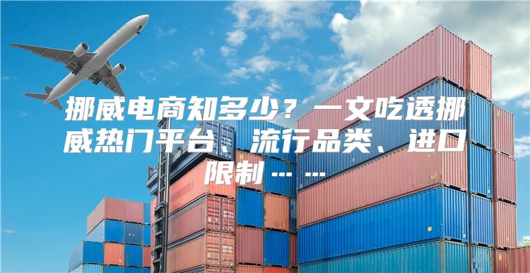 挪威电商知多少？一文吃透挪威热门平台、流行品类、进口限制……