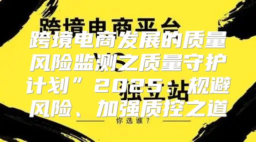 跨境电商发展的质量风险监测之质量守护计划”2025规避风险、加强质控之道