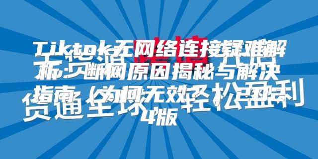 Tiktok无网络连接疑难解析：断网原因揭秘与解决指南为何无效？2025版