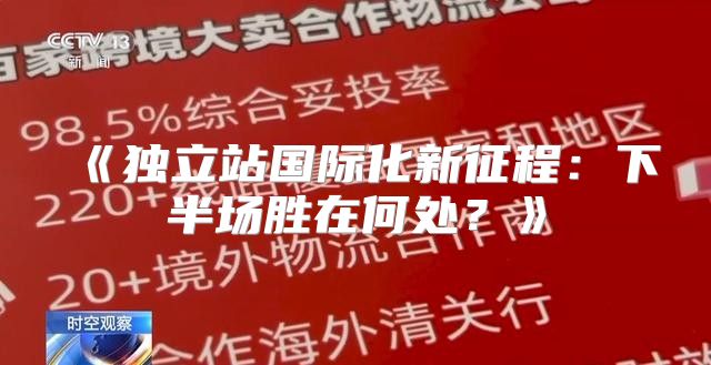 独立站国际化新征程：下半场胜在何处？