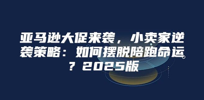 亚马逊大促来袭，小卖家逆袭策略：如何摆脱陪跑命运？2025版