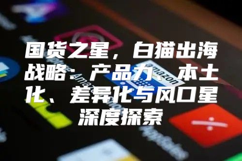 国货之星，白猫出海战略：产品力、本土化、差异化与风口星深度探索