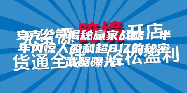 安克公司揭秘赢家战略：半年内惊人盈利超8亿的秘密武器曝光！