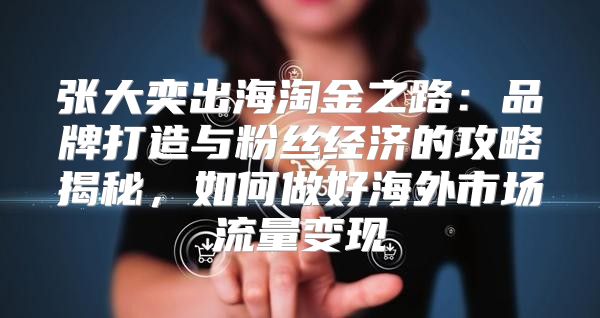 张大奕出海淘金之路：品牌打造与粉丝经济的攻略揭秘，如何做好海外市场流量变现