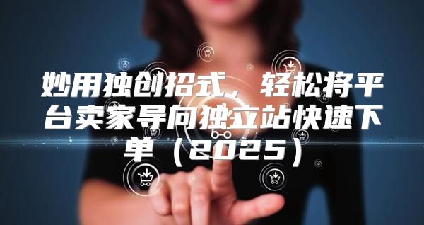妙用独创招式，轻松将平台卖家导向独立站快速下单2025