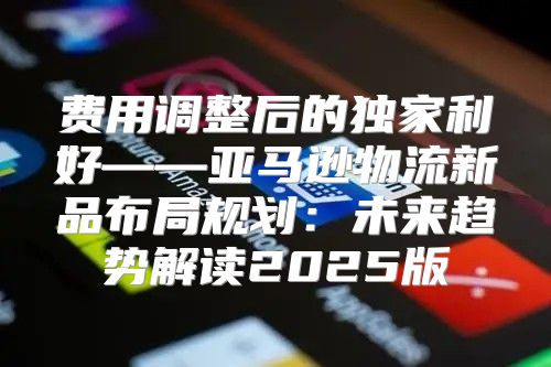 费用调整后的独家利好——亚马逊物流新品布局规划：未来趋势解读2025版