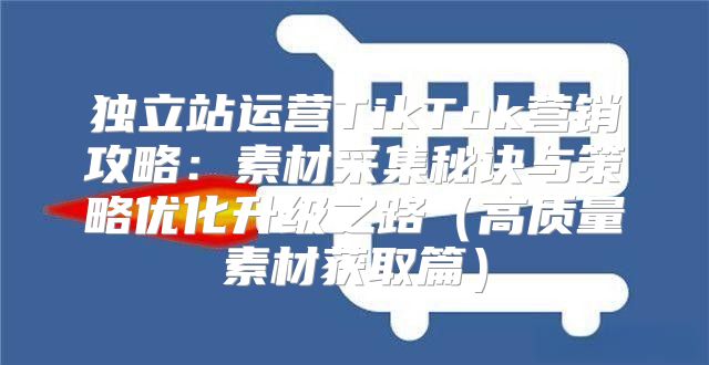 独立站运营TikTok营销攻略：素材采集秘诀与策略优化升级之路高质量素材获取篇