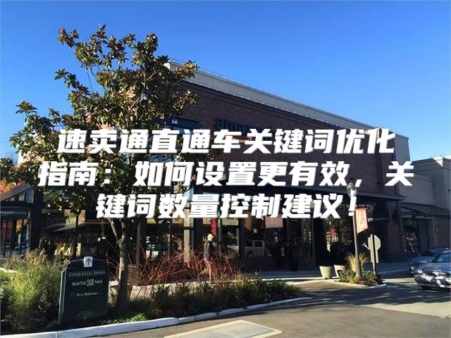 速卖通直通车关键词优化指南：如何设置更有效，关键词数量控制建议！