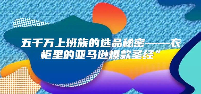 五千万上班族的选品秘密——衣柜里的亚马逊爆款圣经”