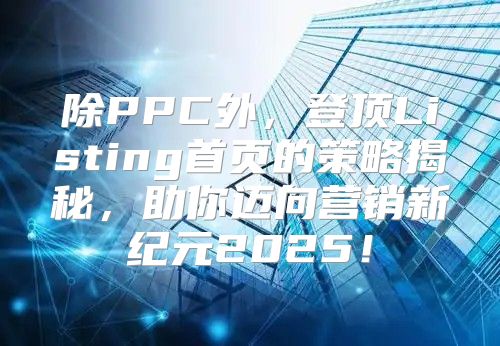 除PPC外，登顶Listing首页的策略揭秘，助你迈向营销新纪元2025！