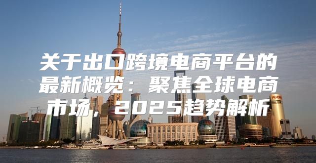 关于出口跨境电商平台的最新概览：聚焦全球电商市场，2025趋势解析