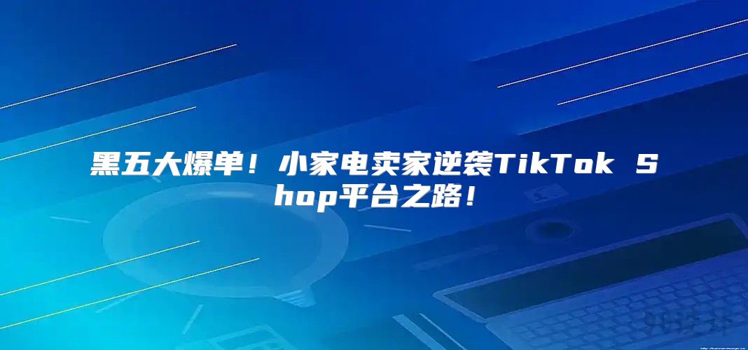 黑五大爆单！小家电卖家逆袭TikTok Shop平台之路！