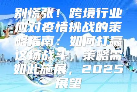 别慌张！跨境行业应对疫情挑战的策略指南：如何打赢这场战斗，策略需如此施展，2025展望