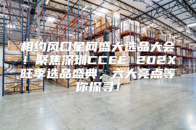 相约风口星网盛大选品大会！聚焦深圳CCEE 202X旺季选品盛典，六大亮点等你探寻！