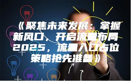 聚焦未来发展：掌握新风口，开启流量布局2025，流量入口占位策略抢先准备