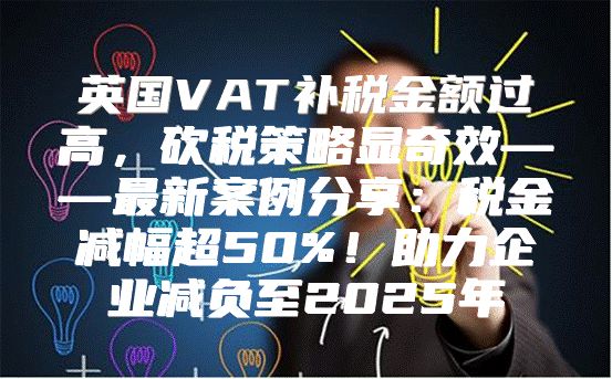 英国VAT补税金额过高，砍税策略显奇效——最新案例分享：税金减幅超50%！助力企业减负至2025年