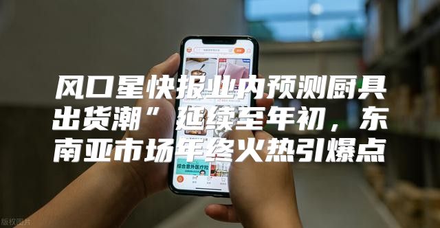 风口星快报业内预测厨具出货潮”延续至年初，东南亚市场年终火热引爆点
