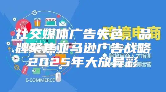 社交媒体广告失色，品牌聚焦亚马逊广告战略2025年大放异彩