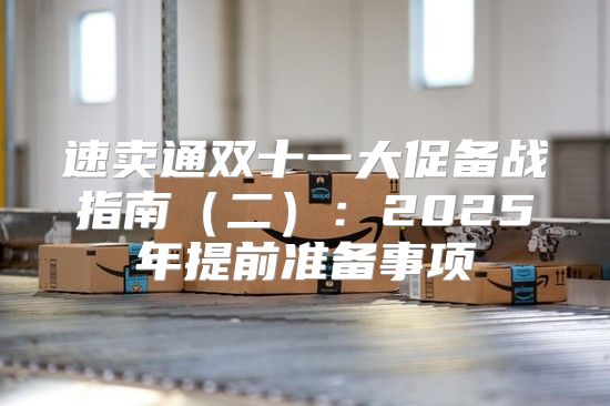 速卖通双十一大促备战指南二：2025年提前准备事项