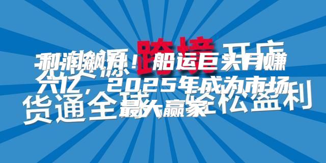 利润飙升！船运巨头月赚六亿，2025年成为市场最大赢家