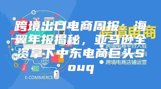 跨境出口电商周报：海翼年报揭秘，亚马逊全资拿下中东电商巨头Souq