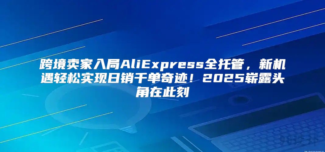 跨境卖家入局AliExpress全托管，新机遇轻松实现日销千单奇迹！2025崭露头角在此刻