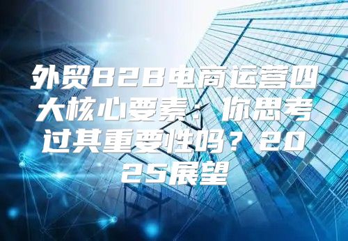 外贸B2B电商运营四大核心要素：你思考过其重要性吗？2025展望