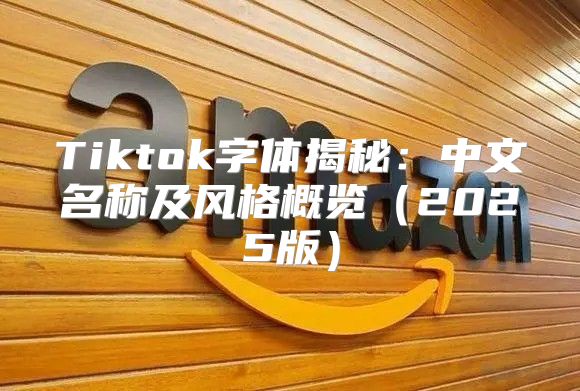 Tiktok字体揭秘：中文名称及风格概览2025版