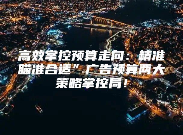 高效掌控预算走向：精准瞄准合适”广告预算两大策略掌控局！