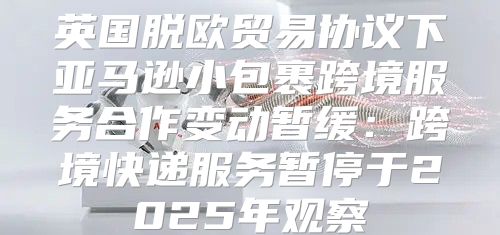 英国脱欧贸易协议下亚马逊小包裹跨境服务合作变动暂缓：跨境快递服务暂停于2025年观察
