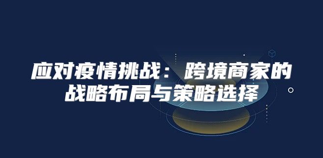 应对疫情挑战：跨境商家的战略布局与策略选择