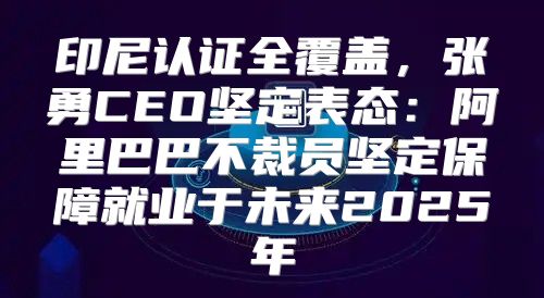 印尼认证全覆盖，张勇CEO坚定表态：阿里巴巴不裁员坚定保障就业于未来2025年