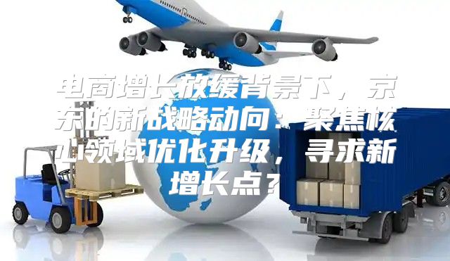 电商增长放缓背景下，京东的新战略动向：聚焦核心领域优化升级，寻求新增长点？