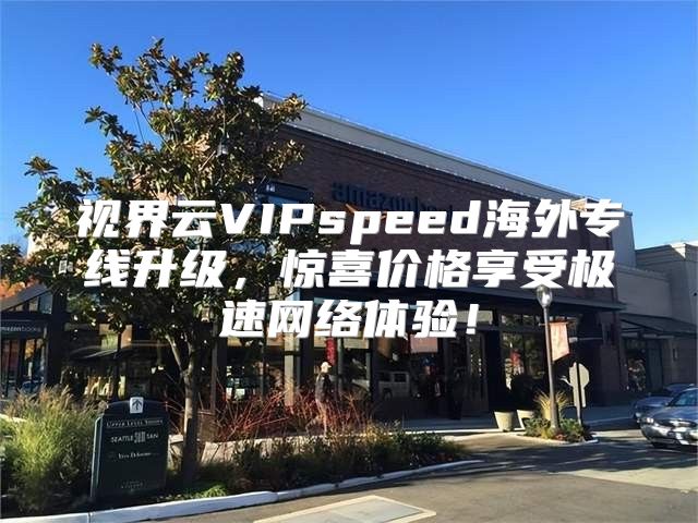 视界云VIPspeed海外专线升级，惊喜价格享受极速网络体验！