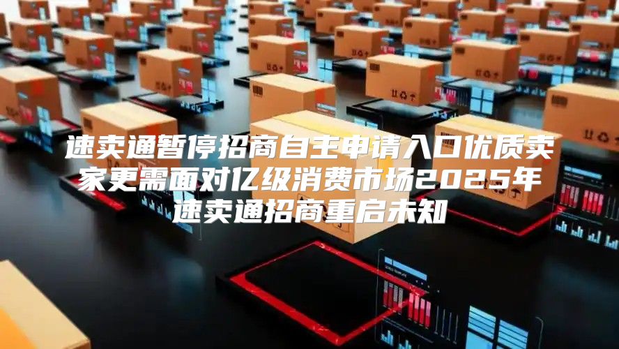 速卖通暂停招商自主申请入口优质卖家更需面对亿级消费市场2025年速卖通招商重启未知