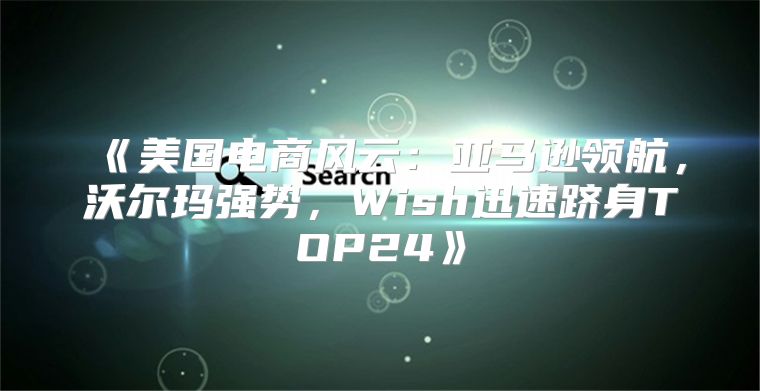 美国电商风云：亚马逊领航，沃尔玛强势，Wish迅速跻身TOP24